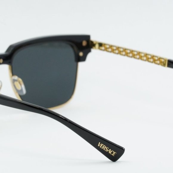 NEW VERSACE VE4447 GB1/87 BLACK DARK GREY SUNGLASSES - Picture 3 of 11